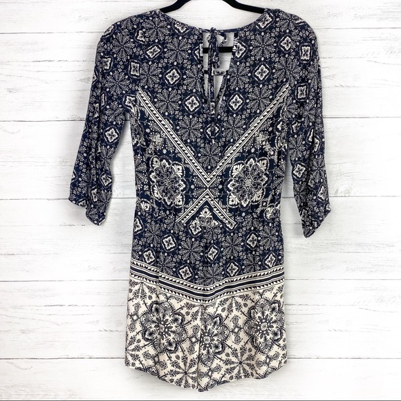 Black & Ivory Mandela Patterned Charlotte Russe Romper - Picture 2 of 8
